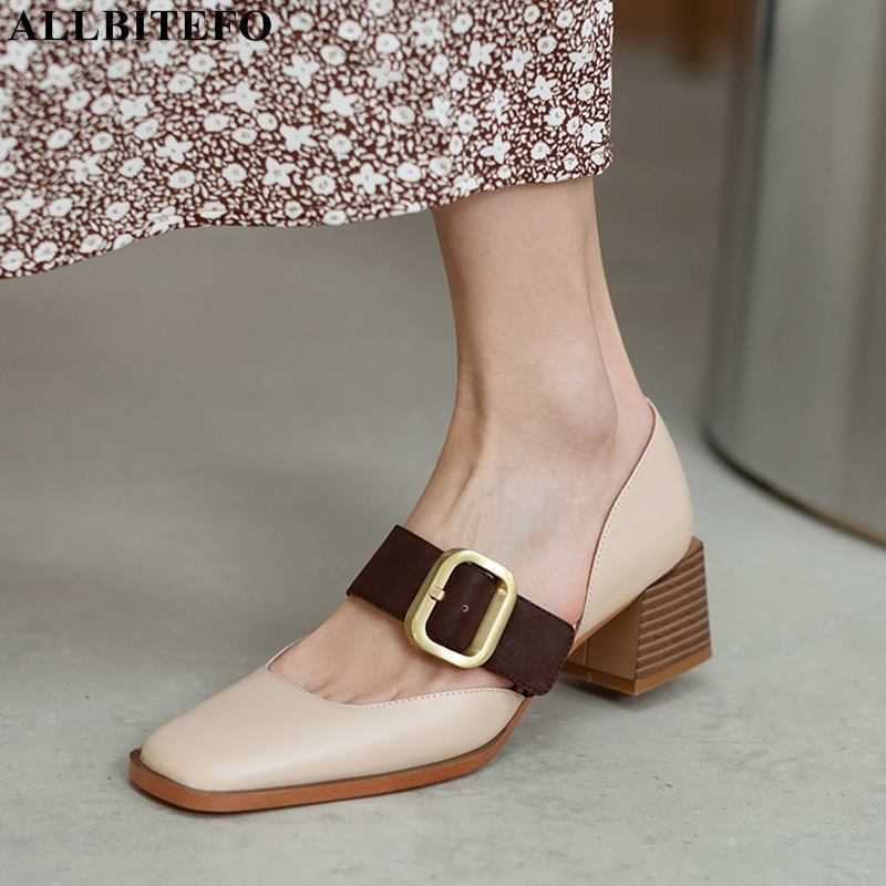 ALLBITEFO Fashion buckle genuine leather thick heels pary women shoes brand high heels shoes spring/autumn women heels shoes 210611, As picture
ALLBITEFO Fashion buckle genuine leather thick heels pary women shoes brand high heels shoes spring/autumn women heels shoes 210611, As picture