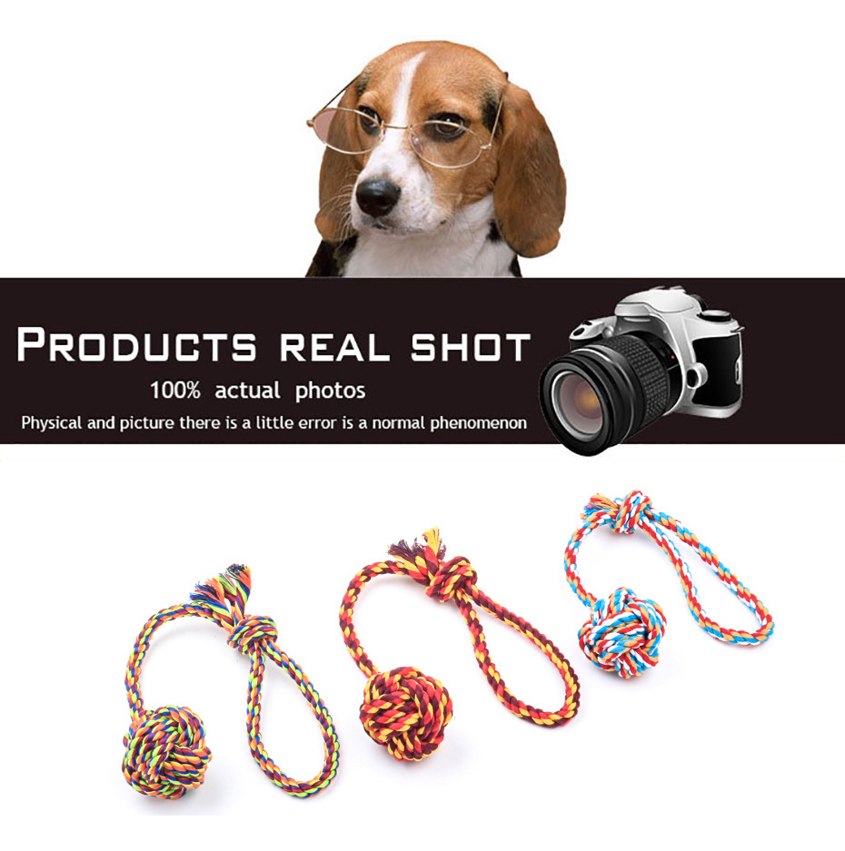 Interactive Dog Toys For Large Cotton Rope Length 31cm Hand Pull The Ball Chew Bite Resistant