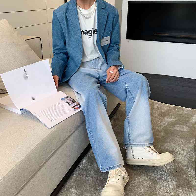 IEFB Men's Casual Jeans Pants Spring Summer Tie Dye Denim Trousers Male Wide Leg Bottoms Pantalones Hombre 9Y6285 210524