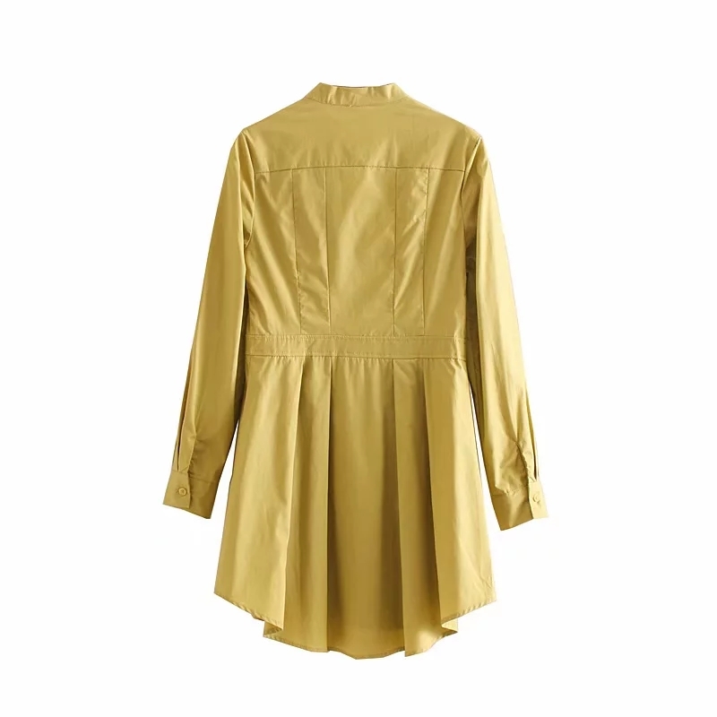 Fashion Women Long Sleeve Cotton Shirt Leisure Lady Stand Collar Blouse Loose Tops S6381 210430