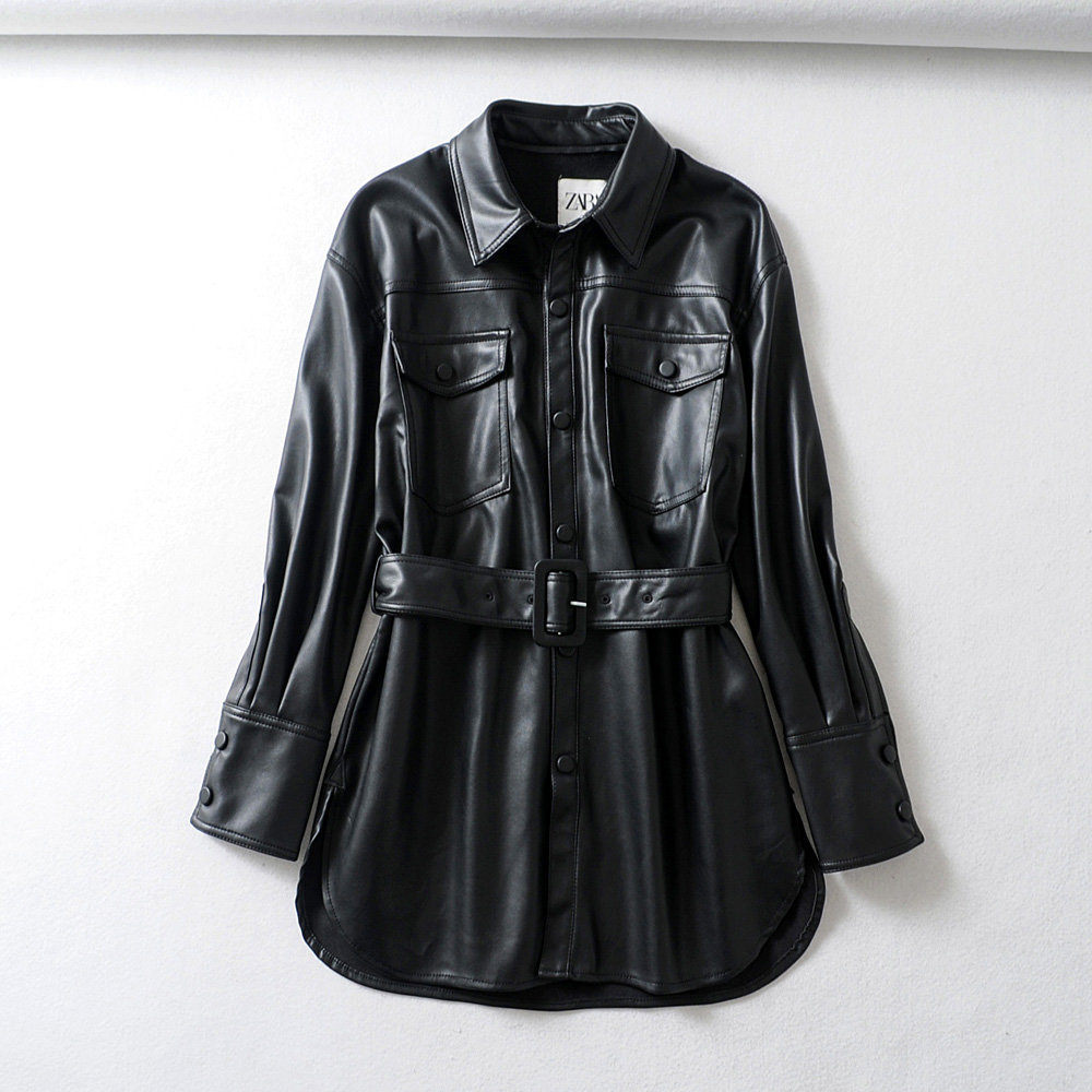 green black Leather Jacket women PU biker jacket Streetwear Punk Motorcycle Faux Coat winter Korean 210521