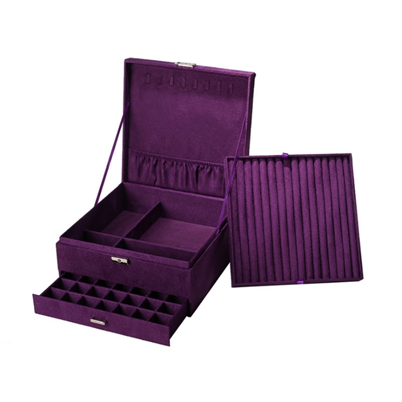 Fashionable And Generous High Quality Velvet Jewelry Box With Large Capacity Fashion Gift 220309