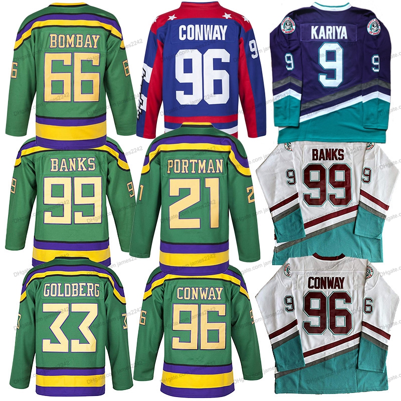 Mighty Ducks Jersey 66 Gordon Bombay 96 Charlie Conway 99 Adam Banks 9 Paul Kariya Hockey Jerseys Mens Movie White Green Purple, As show
Mighty Ducks Jersey 66 Gordon Bombay 96 Charlie Conway 99 Adam Banks 9 Paul Kariya Hockey Jerseys Mens Movie White Green Purple, As show