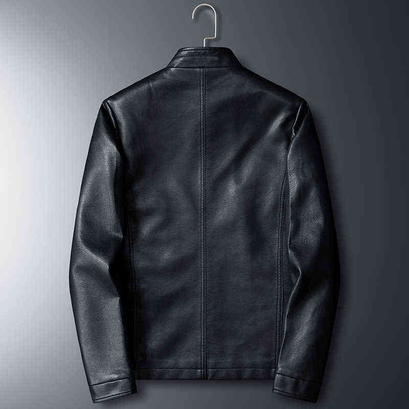 Spring Autumn Men Leather Jackets Classic Slim Fit Male PU Leather Coats Motorcycle Biker Streetwear Smart Casual Coats Male 211111