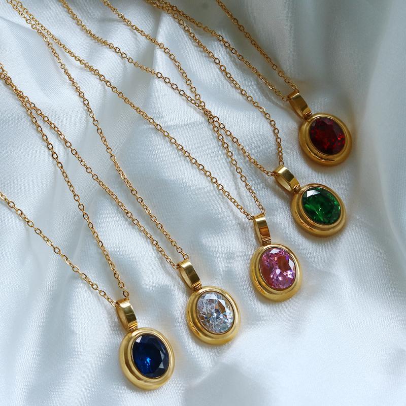 Pendant Necklaces High Qaulity Big CZ Stone Necklace Multi Color Crystal Oval For Women Wedding Party Gift, Silver
Pendant Necklaces High Qaulity Big CZ Stone Necklace Multi Color Crystal Oval For Women Wedding Party Gift, Silver
