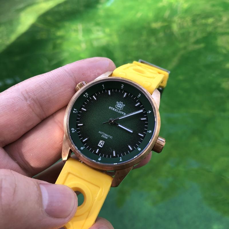 Wristwatches Steel Dive 1949 Bronze Watch Japan Movement NH35 Automatic Watches Men Self Wind Diver 200m C3 Luminous, 1949s-rubber
Wristwatches Steel Dive 1949 Bronze Watch Japan Movement NH35 Automatic Watches Men Self Wind Diver 200m C3 Luminous, 1949s-rubber