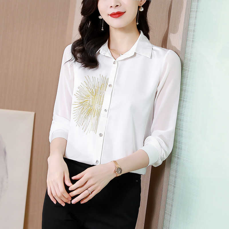 Women' Shirt Summer Blouses for Women Embroidered Floral Shirts Clothing White Polo Neck Blouse Office Lady 210604, Black
Women' Shirt Summer Blouses for Women Embroidered Floral Shirts Clothing White Polo Neck Blouse Office Lady 210604, Black