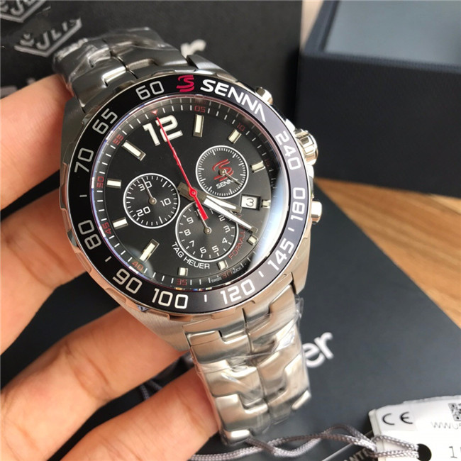 Quartz Men's Watch 41-43 mm in diameter with Swiss movement multi-functional six-pin timing calendar display sapphire glass luminous hands, As shown
Quartz Men's Watch 41-43 mm in diameter with Swiss movement multi-functional six-pin timing calendar display sapphire glass luminous hands, As shown