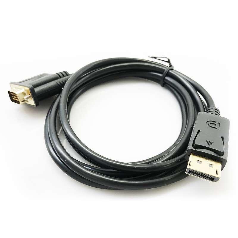 1.8M DisplayPort to VGA Converter Cables Adapter DP Male To VGA Male Cable Adapter 1080P Display port Connector For MacBook HDTV
1.8M DisplayPort to VGA Converter Cables Adapter DP Male To VGA Male Cable Adapter 1080P Display port Connector For MacBook HDTV