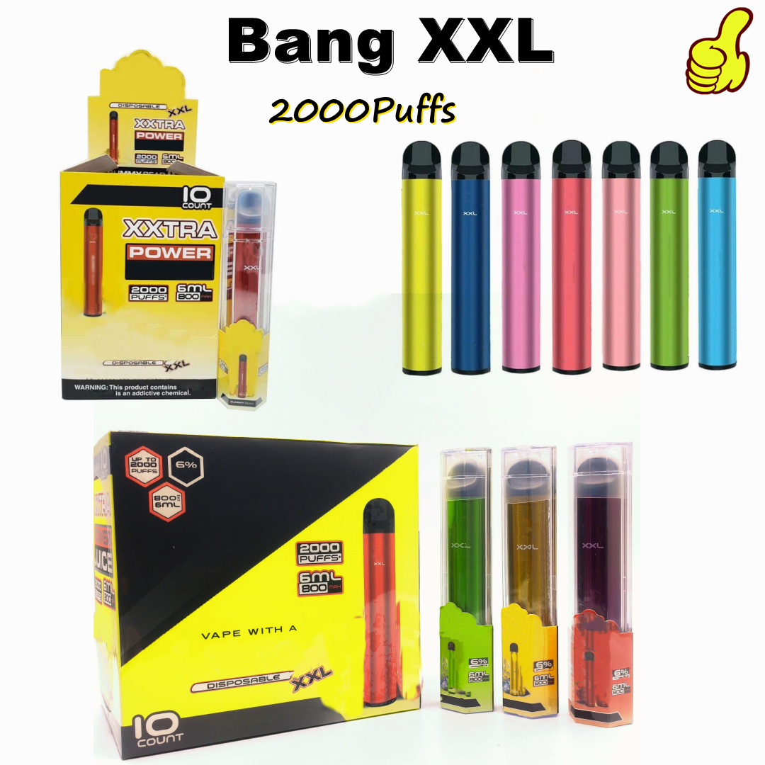 High Quality Promise Bang XXL Electronic Cigarette 800mAh Lithium Battery Disposable Vape Pen Prefilled 6.0mL Oil 2000Puffs Vaporizer 24 Colors Available
High Quality Promise Bang XXL Electronic Cigarette 800mAh Lithium Battery Disposable Vape Pen Prefilled 6.0mL Oil 2000Puffs Vaporizer 24 Colors Available