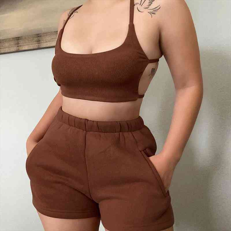 2 Piece Tracksuit Backless Camis Womens Tracksuits And Shorts Loungewear Set Clothes Vendors For Women Sporty Ribbed Fashion Casual Strap, Gray
2 Piece Tracksuit Backless Camis Womens Tracksuits And Shorts Loungewear Set Clothes Vendors For Women Sporty Ribbed Fashion Casual Strap, Gray