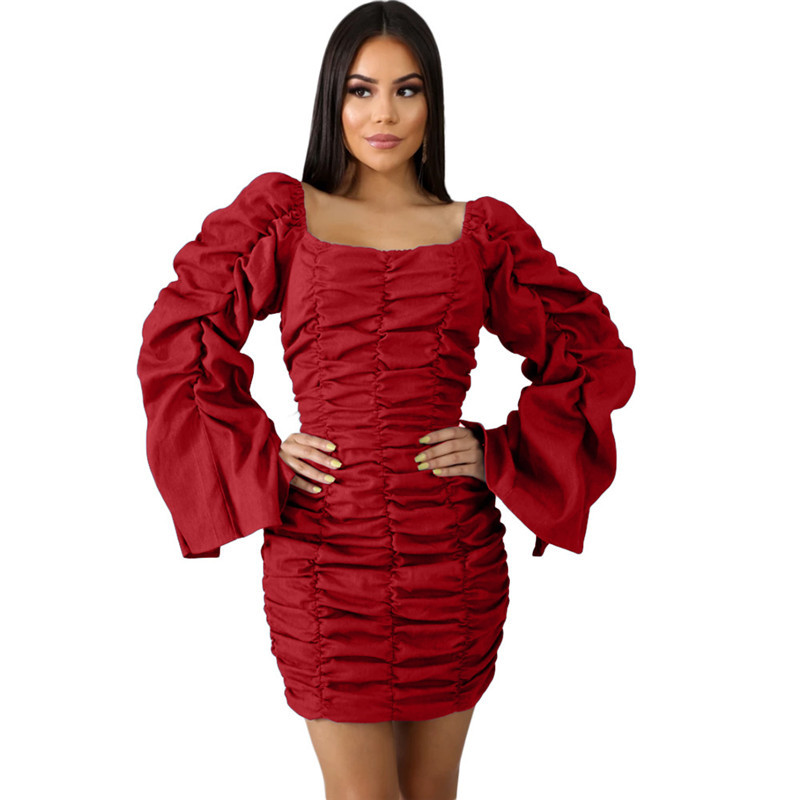 Designer Stacked Dresses Women Sexy Mini Dresses Casual Long Puff Sleeve Slash Neck Fashion Womens Dresses, Black;gray
Designer Stacked Dresses Women Sexy Mini Dresses Casual Long Puff Sleeve Slash Neck Fashion Womens Dresses, Black;gray