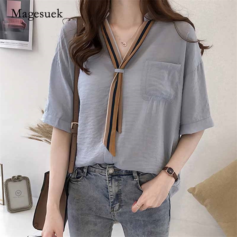 Summer Fashion Women Blouses Plus Size Tops Office Lady V-Neck Blouse Shirt Short Sleeve Pocket Shirts Blusas 0626 210518, White
Summer Fashion Women Blouses Plus Size Tops Office Lady V-Neck Blouse Shirt Short Sleeve Pocket Shirts Blusas 0626 210518, White