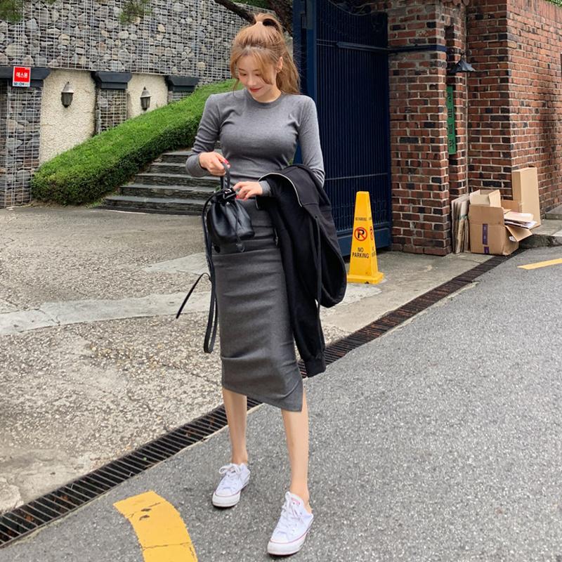 Casual Dresses Autumn Winter Slim Bottom Wrap Hip O Neck Long Sleeve Grey Dress Women Pleated Modal Cotton Black Split Vestido De Mujer Wild, Black;gray
Casual Dresses Autumn Winter Slim Bottom Wrap Hip O Neck Long Sleeve Grey Dress Women Pleated Modal Cotton Black Split Vestido De Mujer Wild, Black;gray