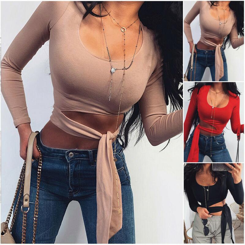 Bras Sets Women Bandage Long Sleeve Square Neck T-shirt Crop Top Pullover Shirt Blouse, Black
Bras Sets Women Bandage Long Sleeve Square Neck T-shirt Crop Top Pullover Shirt Blouse, Black