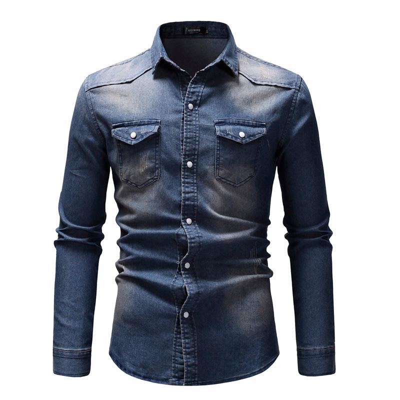 Men's Jackets Autumn Vintage Denim Solid Color Shirts Plus Size Long Sleeve Single Button Blouses And Jeans Shirt Tops #t3g, Black;brown
Men's Jackets Autumn Vintage Denim Solid Color Shirts Plus Size Long Sleeve Single Button Blouses And Jeans Shirt Tops #t3g, Black;brown