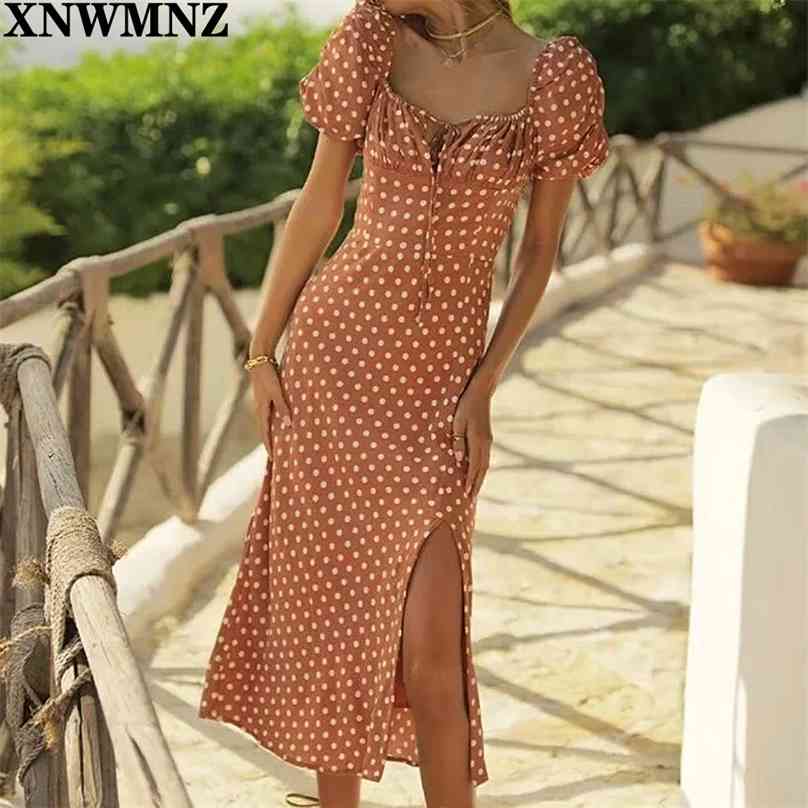 NWMNZ Fashion Short Sleeve Women Midi Dress Holiday White Dot Print Orange Vestido Vintage Side Split Dresses Casual Robe 210520, Coral red
NWMNZ Fashion Short Sleeve Women Midi Dress Holiday White Dot Print Orange Vestido Vintage Side Split Dresses Casual Robe 210520, Coral red