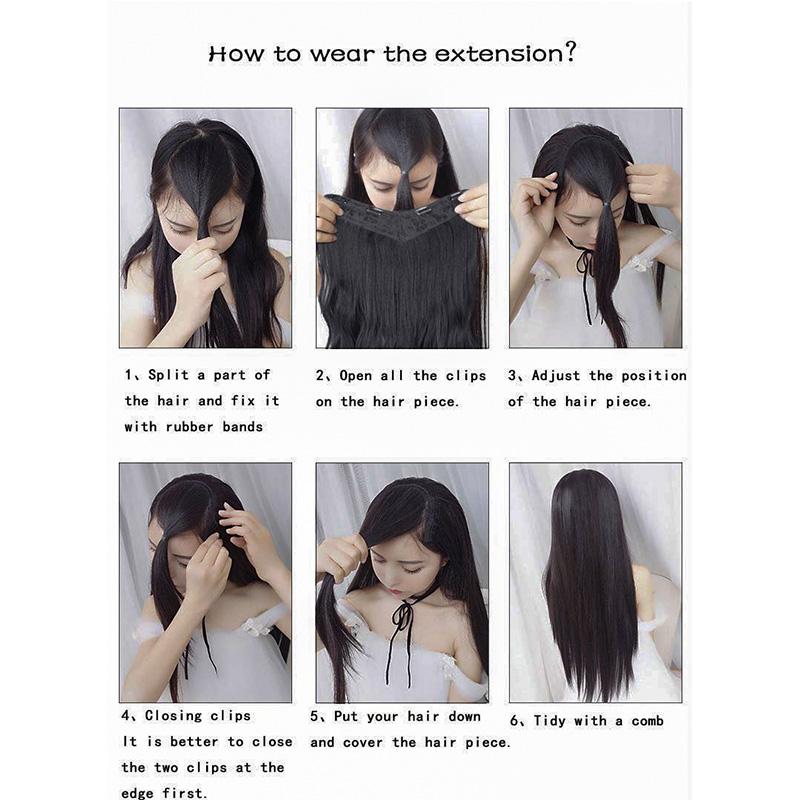 Synthetic Wigs 5 Clip In Hair 22" One Piece Full Head 150g Clips Hairpieces Curly Long cosplay women wigs