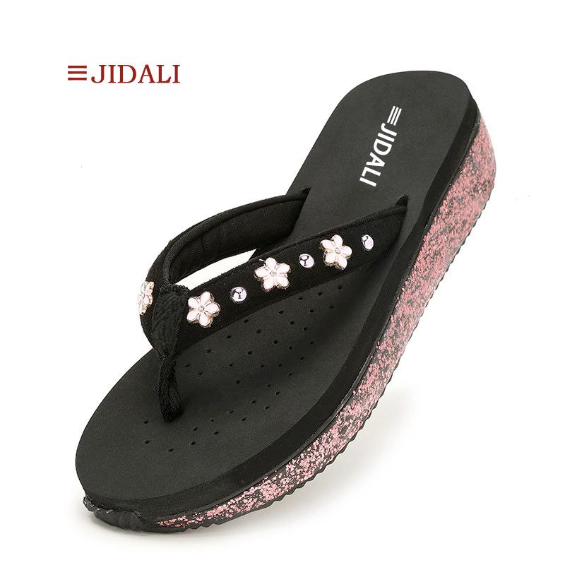 Slippers JIDALI Fashion Shoes Woman Cute Flower Pink Bling Middle Platform Wedges Lightweight High Heel Sport Women Sandals Spring Summer, Black
Slippers JIDALI Fashion Shoes Woman Cute Flower Pink Bling Middle Platform Wedges Lightweight High Heel Sport Women Sandals Spring Summer, Black