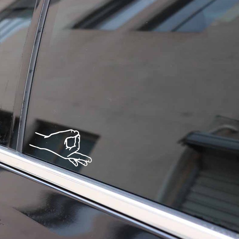 15.3*9.1CM Interesting Pack Circle Game Hand Finger Car Sticker High Quality Vinyl Decoration
