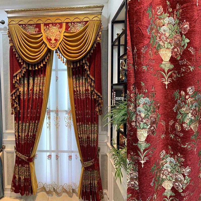 Curtain & Drapes Chenille Curtains Gorgeous Exquisite High Quality Red Festive Thickened Shading Jacquard For Living Room Bedroom
Curtain & Drapes Chenille Curtains Gorgeous Exquisite High Quality Red Festive Thickened Shading Jacquard For Living Room Bedroom