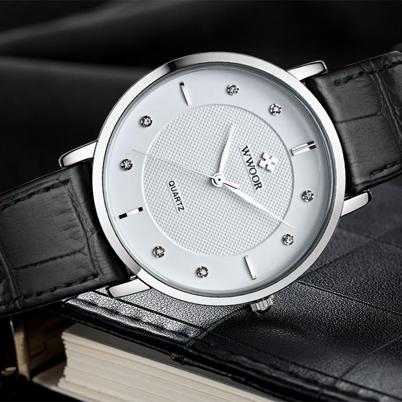 Wristwatches WWOOR Luxury Diamond Watches Mens 2021 Men Casual Black Leather Waterproof Clock Top Brand Quartz Wrist Watch Man Relojes Hombr, White
Wristwatches WWOOR Luxury Diamond Watches Mens 2021 Men Casual Black Leather Waterproof Clock Top Brand Quartz Wrist Watch Man Relojes Hombr, White