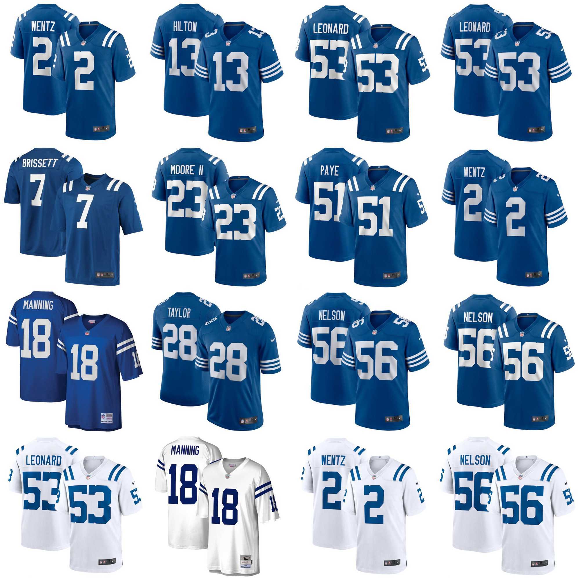 2021 American Football Jerseys Indianapolis Colts Jersey Quenton 56 Nelson Carson 2 Wentz Darius 53 Leonard Jacoby 7 Brissett Jonathan 28 Taylor Stitched Size S-XXXL, As photo
2021 American Football Jerseys Indianapolis Colts Jersey Quenton 56 Nelson Carson 2 Wentz Darius 53 Leonard Jacoby 7 Brissett Jonathan 28 Taylor Stitched Size S-XXXL, As photo