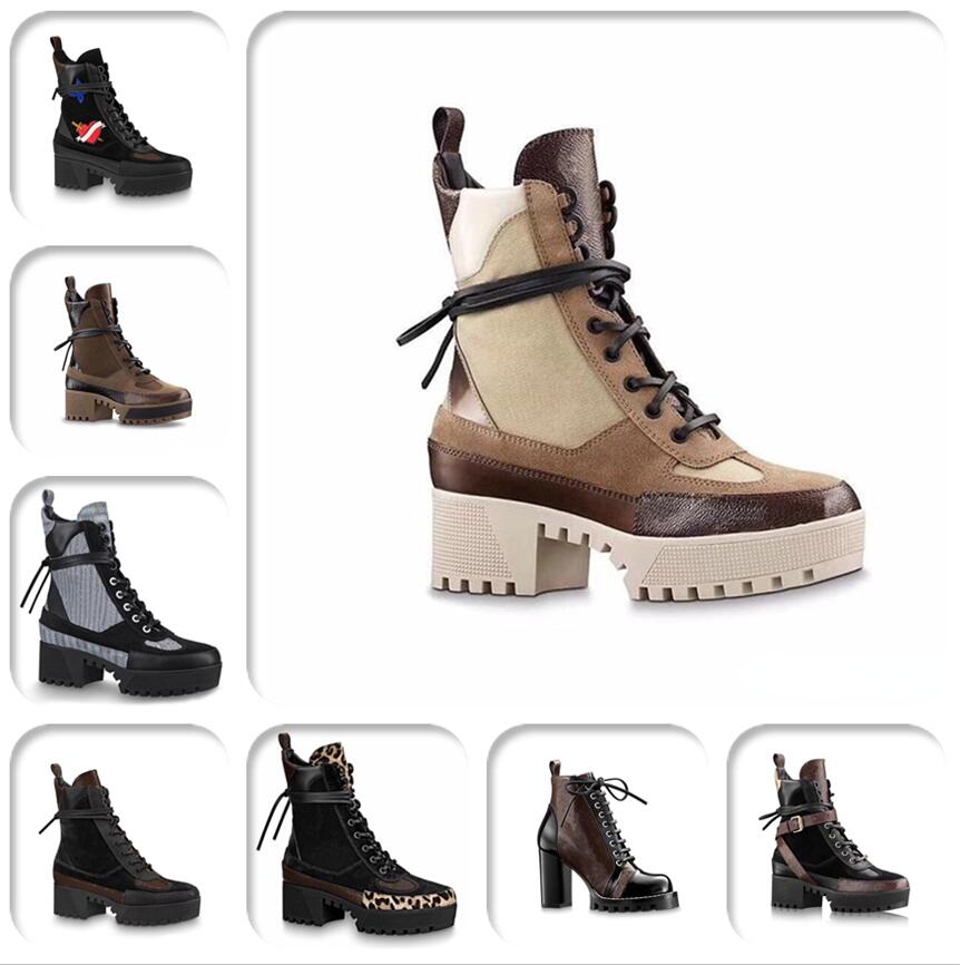 Women Designer Boots Martin Desert Boot Flamingos Love Arrow 100% Real Leather Medal Coarse Non-Slip Winter Shoes Size US5-11 yurthdfhr