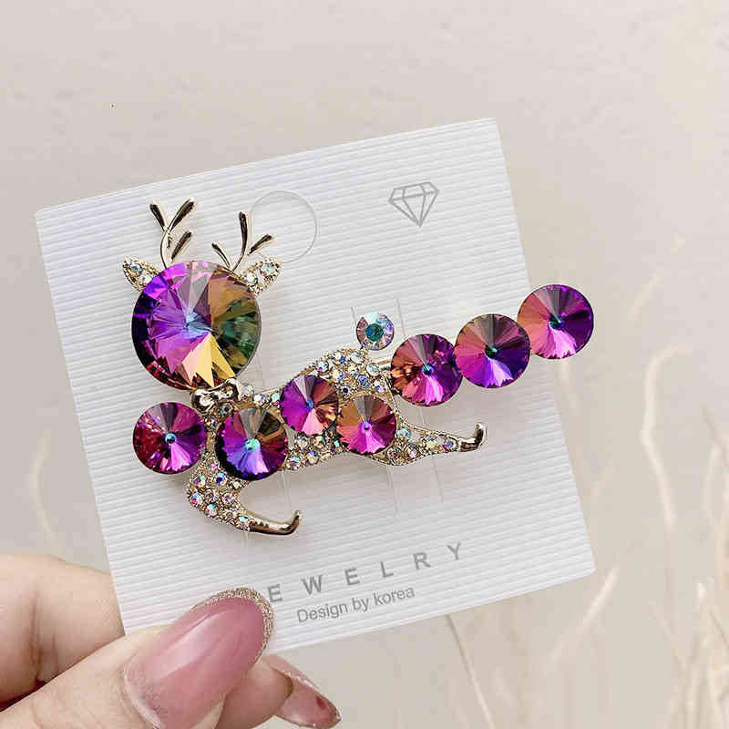 Hair Jewelry Accessories Cute Deer Diamond Duckbill Clip Temperament Simple Alloy Bangs Ins Net Red
