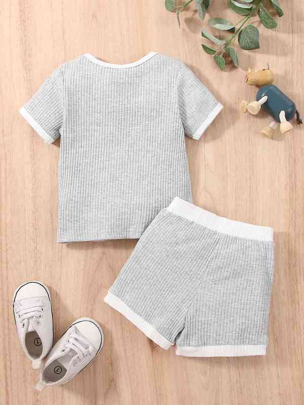 Baby Contrast Binding Tee & Shorts SHE