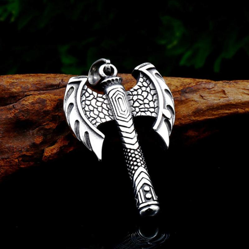 Pendant Necklaces Vintage Viking Double Headed Axe Necklace High Quality Nordic Men Friendship Jewelry Gift Wholesale
Pendant Necklaces Vintage Viking Double Headed Axe Necklace High Quality Nordic Men Friendship Jewelry Gift Wholesale
