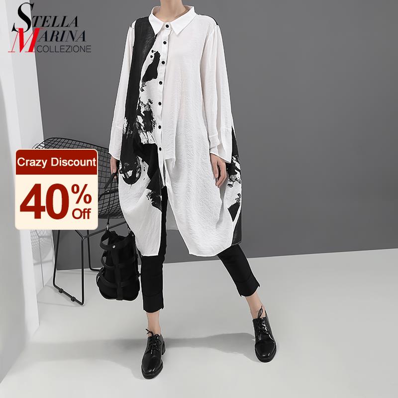 Korean Style Woman Long Sleeve White Print Shirt Dress Painting Plus Size Straight Lady Casual Midi Dress Loose Robe Femme 5459, White 5459
Korean Style Woman Long Sleeve White Print Shirt Dress Painting Plus Size Straight Lady Casual Midi Dress Loose Robe Femme 5459, White 5459