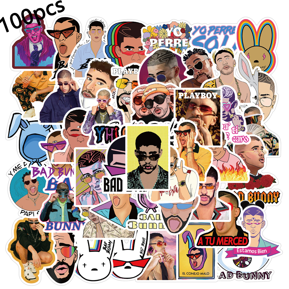 10/50/100pcs/set Singer Bad Bunny Stickers For Guitar DIY TOY Bicycle Motorcycle Car Skateboard Snowboard Laptop Luggage
10/50/100pcs/set Singer Bad Bunny Stickers For Guitar DIY TOY Bicycle Motorcycle Car Skateboard Snowboard Laptop Luggage