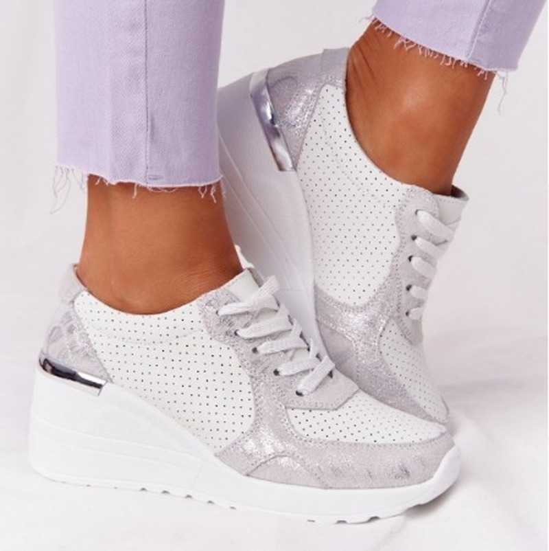 Women Sneakers 2021 Leopard Print Lace-up Women's Vulcanize Shoes Platform Sports Ladies Sneakers Breathable Plus Women Shoes Y0907