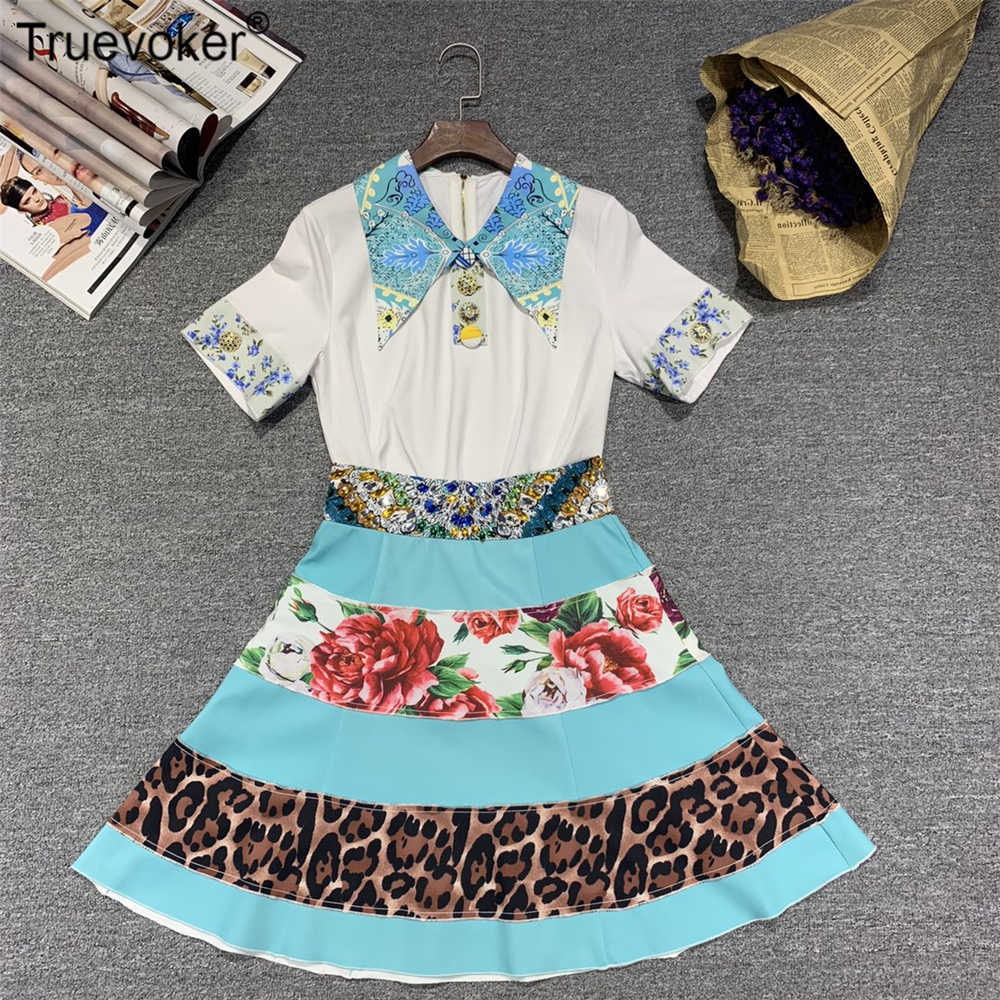 Truevoker Women's High Quality Short Sleeve Turn Down Collar Print T-shirt With Diamond Skirt Casual Two Piece Sets 210602, Turquoise
Truevoker Women's High Quality Short Sleeve Turn Down Collar Print T-shirt With Diamond Skirt Casual Two Piece Sets 210602, Turquoise