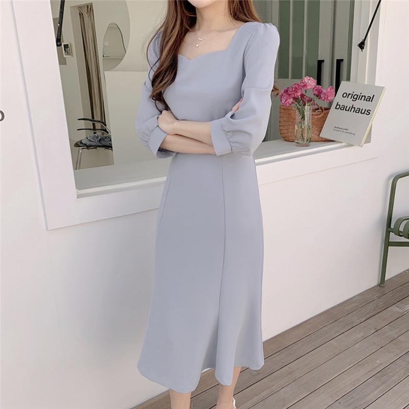 Casual Dresses Temperament Korean Autumn Fashion Slim Long Sleeve Square Collar Mermaid Dress Women Lace Up Waist Robe Vestidos Wild Elegant, Black;gray
Casual Dresses Temperament Korean Autumn Fashion Slim Long Sleeve Square Collar Mermaid Dress Women Lace Up Waist Robe Vestidos Wild Elegant, Black;gray