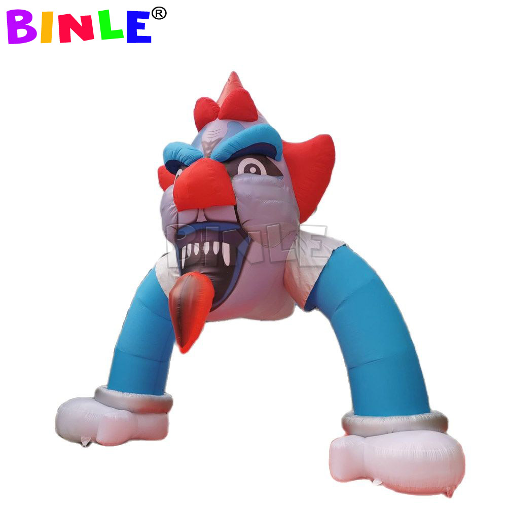 Horrible giant airblown inflatable halloween arch with clown face event ghost entrance archway for outdoor yard decorations 5x5m