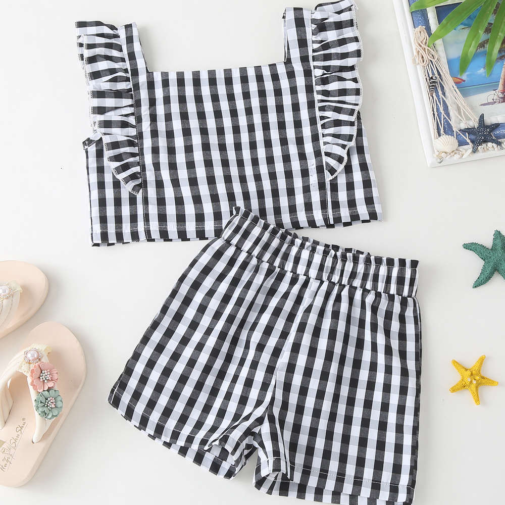 Boys and girls suits Children's summer girl's foreign style suspender vest top children's shorts Plaid two piece set, White
Boys and girls suits Children's summer girl's foreign style suspender vest top children's shorts Plaid two piece set, White