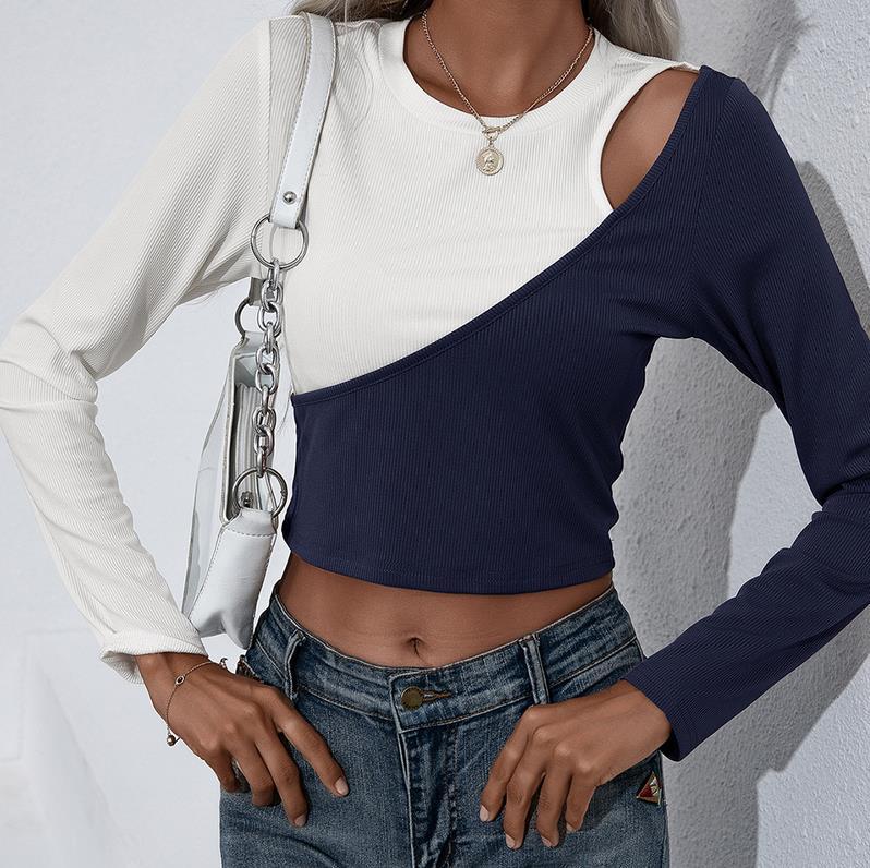 Women' Sweaters Women Casual Cutout Crop Tops Ladies Slim-fit Color Block Long Sleeve Round Neck T-shirts Pullovers, Green
Women' Sweaters Women Casual Cutout Crop Tops Ladies Slim-fit Color Block Long Sleeve Round Neck T-shirts Pullovers, Green