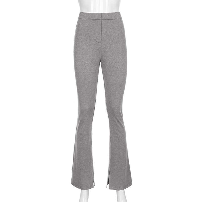 Streetwear Solid Sweatpants Tracksuit Women's Sports Pants Casual High Waist Side Split Autumn Skinny Long Trousers Capris 211006