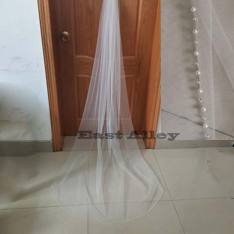 Bridal Veils White Ivory Veil One Layer Crystal Pearls Bead Edge Wedding Accessory Fingertip Floor Waltz, Black
Bridal Veils White Ivory Veil One Layer Crystal Pearls Bead Edge Wedding Accessory Fingertip Floor Waltz, Black