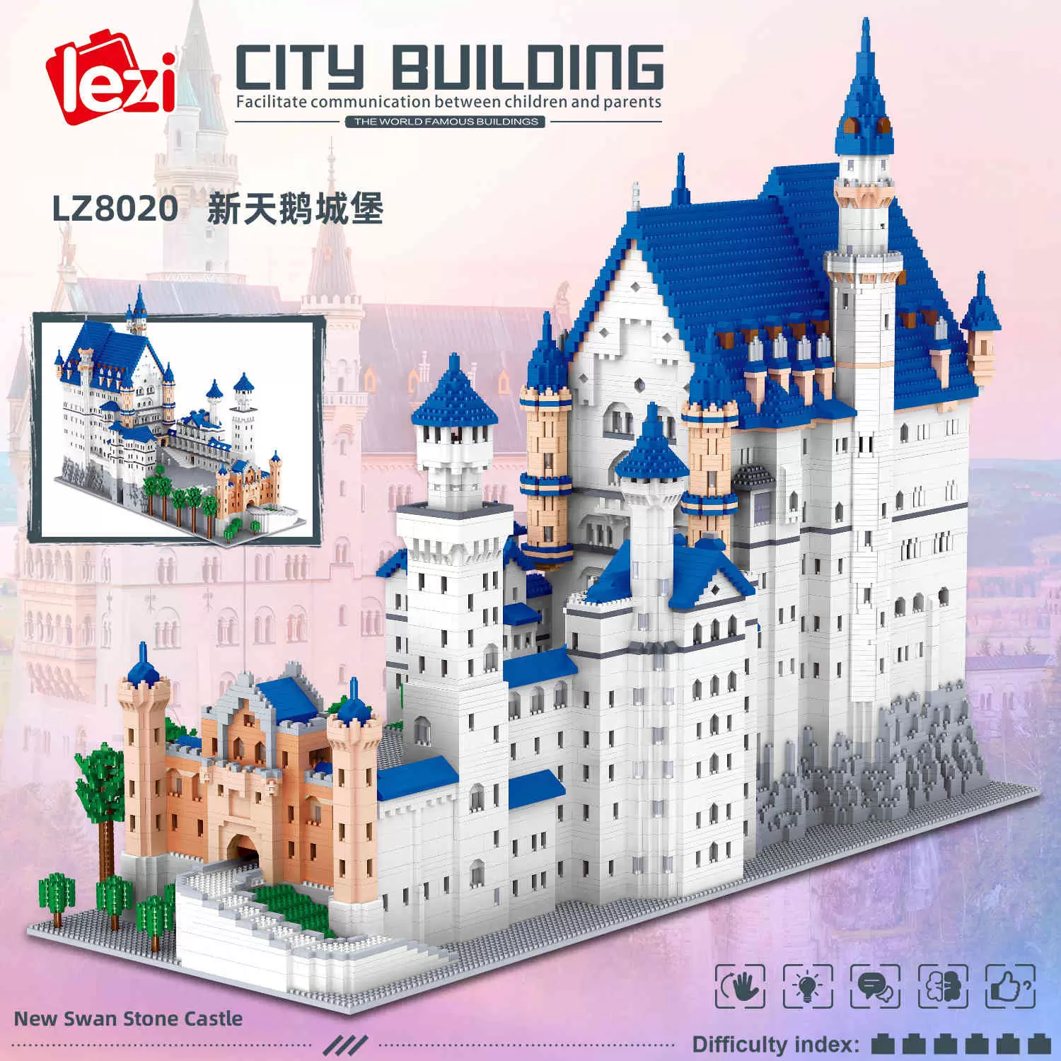 11810pcs Neuschwanstein New Swan Stone Castle World Architecture Model DIY Mini Diamond Building Blocks Bricks Toys for Children
11810pcs Neuschwanstein New Swan Stone Castle World Architecture Model DIY Mini Diamond Building Blocks Bricks Toys for Children