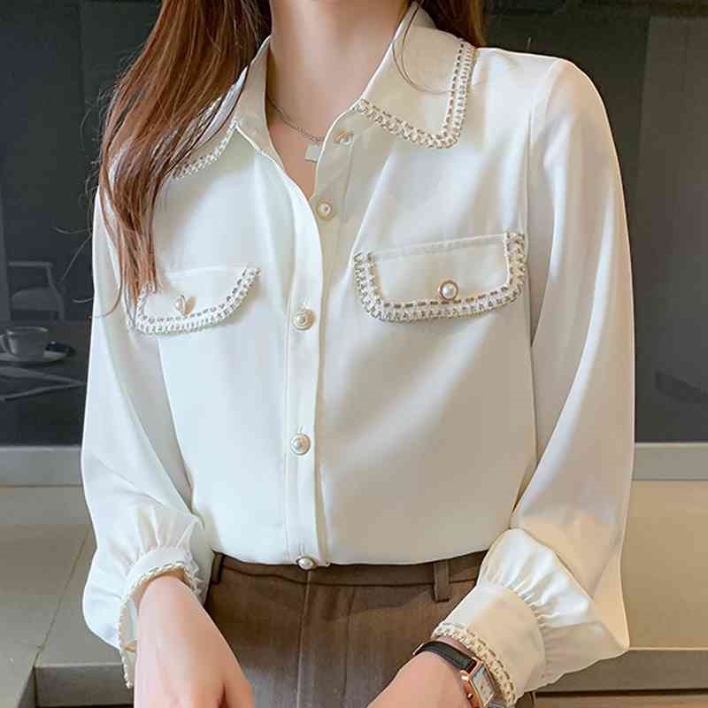 Long Sleeve Blouse Women Blusas Mujer De Moda Turn Down Collar Office Blouse Women Tops Chiffon Blouse Shirt Blusa E136 210602, Beige
Long Sleeve Blouse Women Blusas Mujer De Moda Turn Down Collar Office Blouse Women Tops Chiffon Blouse Shirt Blusa E136 210602, Beige
