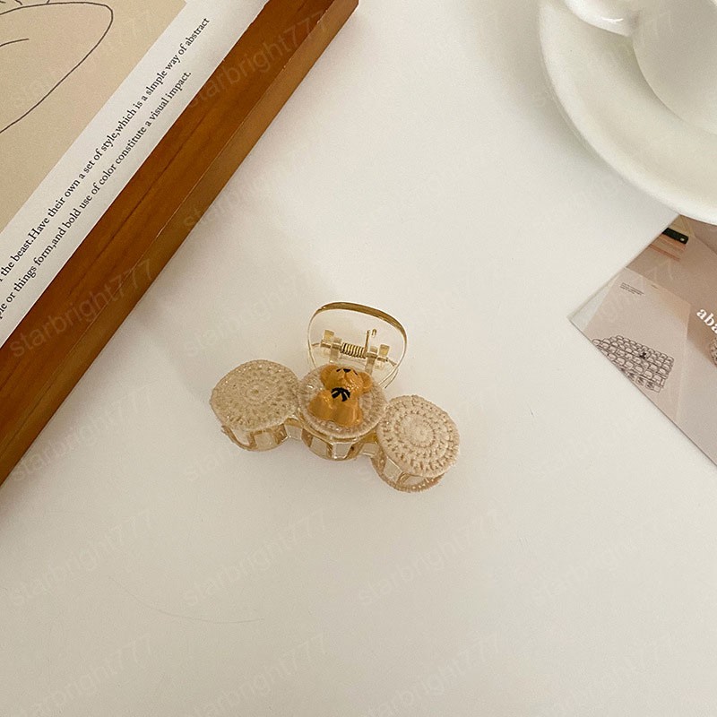 Women Cute bear Transparent Hair Claw Vintage Headband Hairpin Fashion Hair Accessories Gifts Ornamen