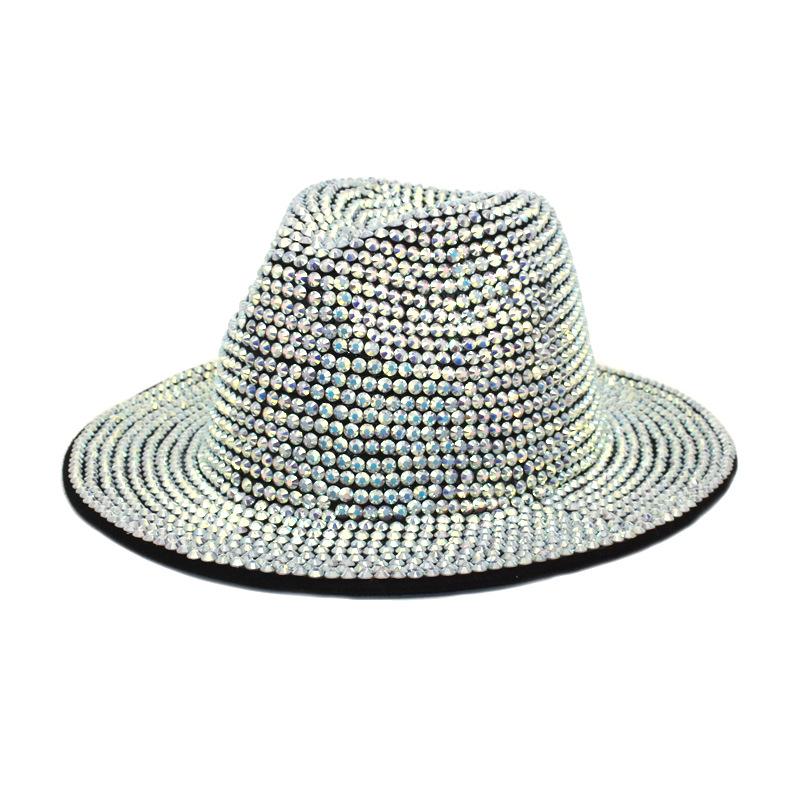 Rhinestone Fedora Hats For Women Men Flat wide Brim Wool Felt Jazz Hats Handmade Bling Studded Party Hat
Rhinestone Fedora Hats For Women Men Flat wide Brim Wool Felt Jazz Hats Handmade Bling Studded Party Hat