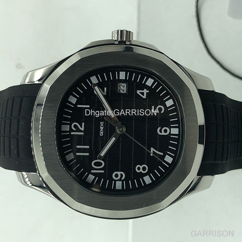 Automatic Movement Rubber Strap Mens Watches with Clasp Super Luminous Montre, Black