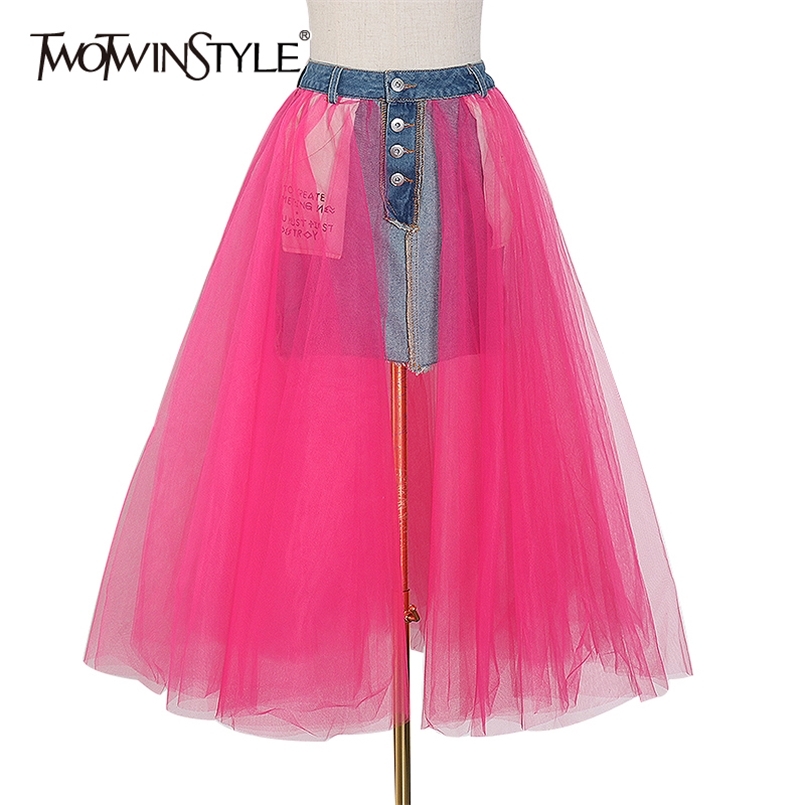 Print Letter Denim Patchwork Mesh Women's Skirts High Waist Streetwear Skirt Female Spring Fashion Clothes 210521, Blue
Print Letter Denim Patchwork Mesh Women's Skirts High Waist Streetwear Skirt Female Spring Fashion Clothes 210521, Blue