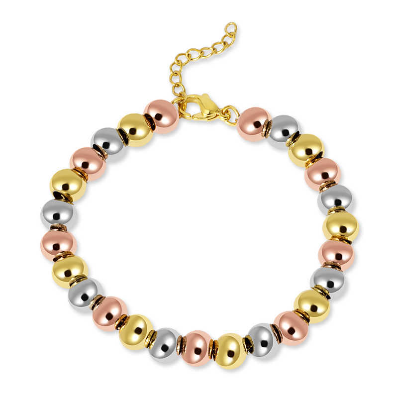 Gold Color Filled Stainless Steel Ball Beads Bracelets Women Men Jewelry 4/6/8mm Beaded Strand Bracelets Custom Wholesale Q0719
Gold Color Filled Stainless Steel Ball Beads Bracelets Women Men Jewelry 4/6/8mm Beaded Strand Bracelets Custom Wholesale Q0719