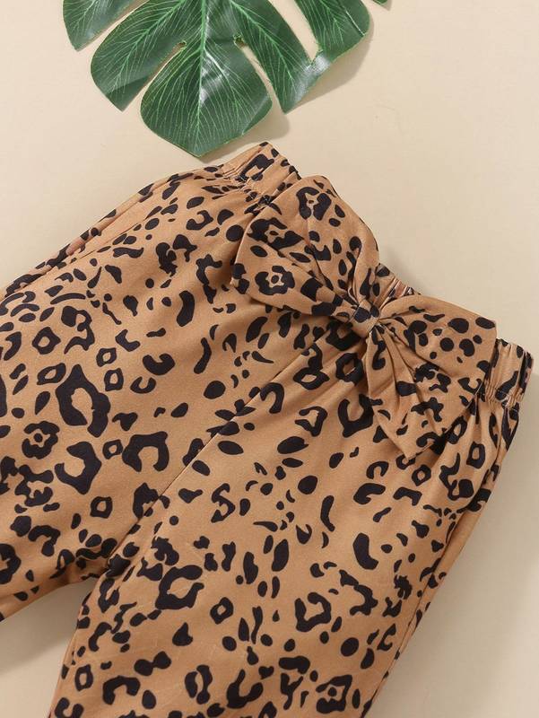 Baby Slogan Graphic Ruffle Trim Bodysuit & Bow Front Sweatpants & Headband SHE