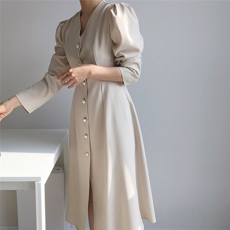 Korean Office Lady V-Neck Sexy Brief Dress Slim Fashion Chic High Waist Women Elegant OL Work Wear Dresses 210421